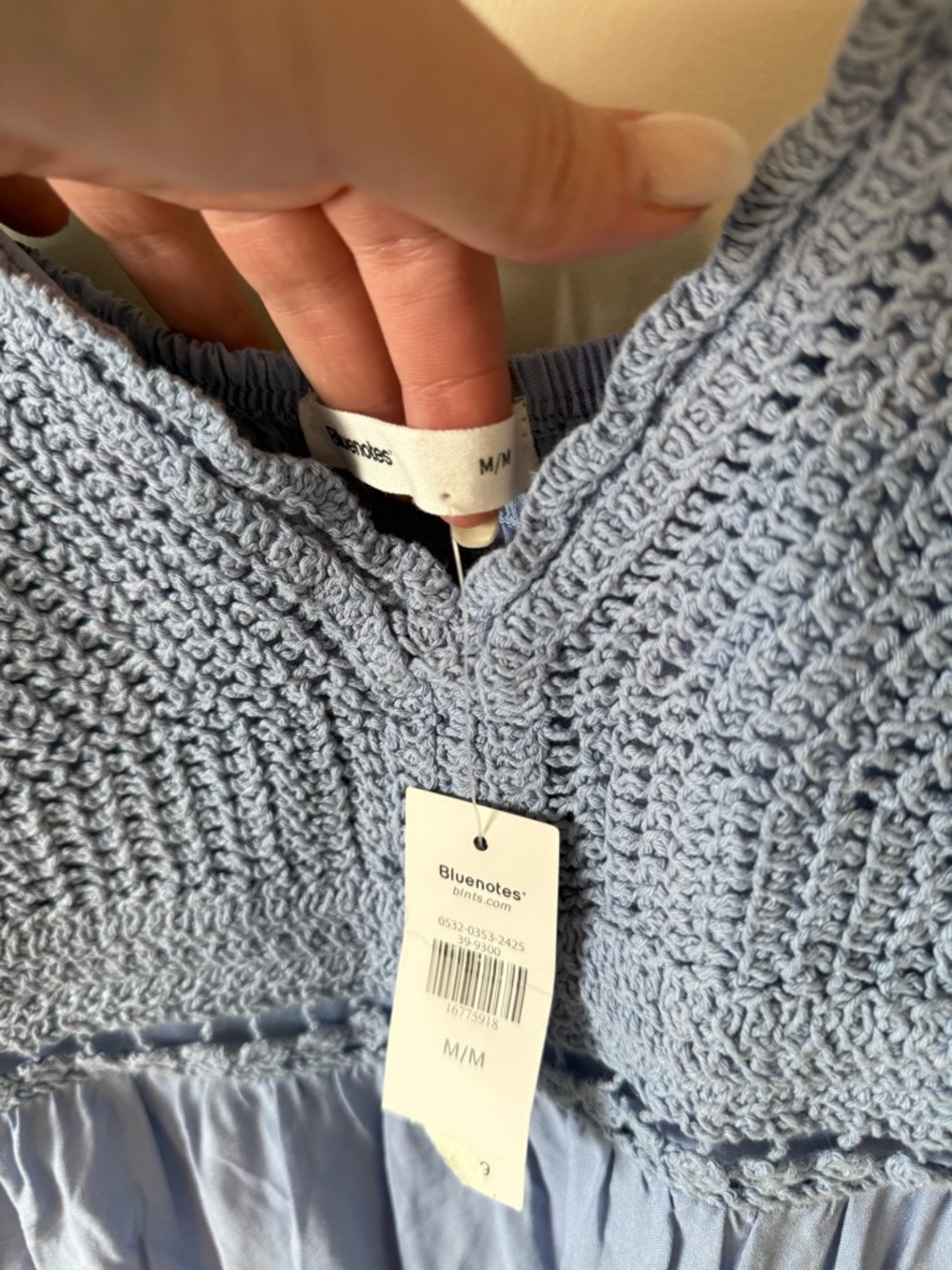 41. | Bluenotes | BNWT | Crochet Bodice Sundress in Light Blue | M - Picture 3 of 4